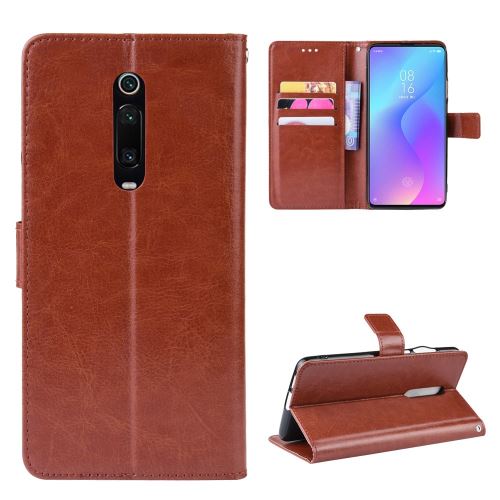 Etui en PU Cheval fou marron pour votre Xiaomi Redmi K20/K20 Pro/Mi 9T/Mi 9T Pro