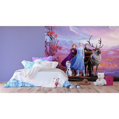 AG ART Papier Peint Intissé Disney La Reine des Neiges 2 - modèle dans la forêt 360 cm x 270 cm