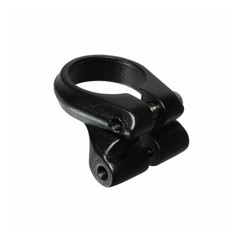 Collier serrage tige de selle avec fixation porte bagage alu noir diam 31,8mm