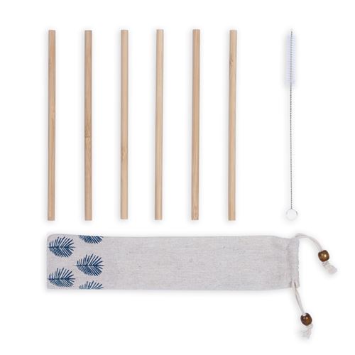 Livoo Set de 6 pailles en bambou MES133 LIVOO Feel good moments Bambou Beige