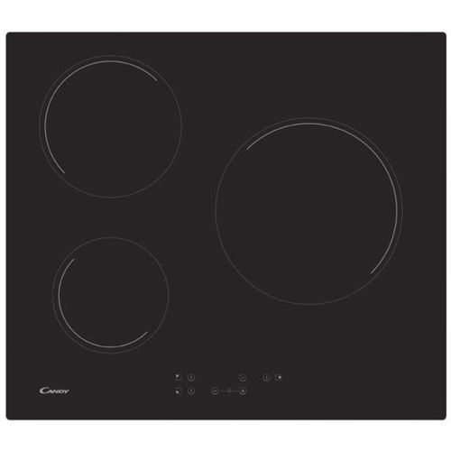 Candy CH63CT/1 - Vitrocéramique - 3 plaques de cuisson - Niche - largeur : 56 cm - profondeur : 49 cm - noir - sans cadre