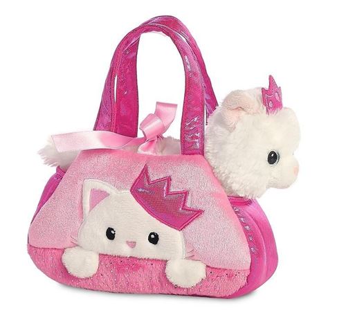 Aurora doudou chat en sac Princess Kitty 20,5 cm blanc/rose