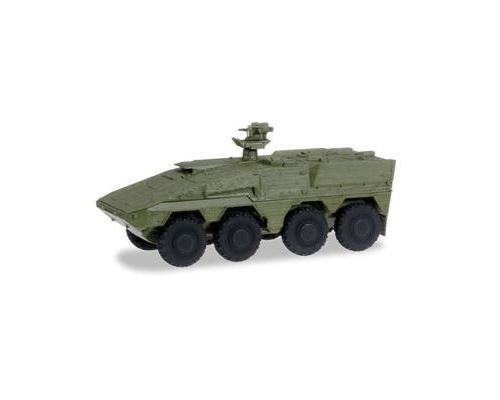 Miniatures montées - GTL Boxer Véhicule de transport, non décoré (vert militaire) 1/87 Herpa