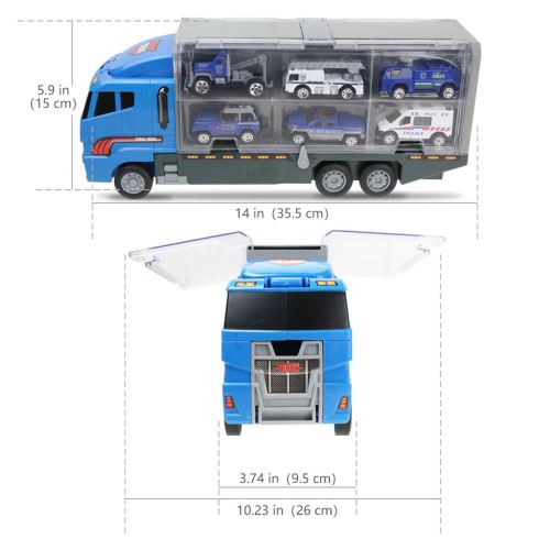 Camion Porteur Jouet Car Transporter Comprend 6 Voitures en Metal Jouet pour Garcons Grand Cadeau Wjpl575 Autres Achat prix fnac