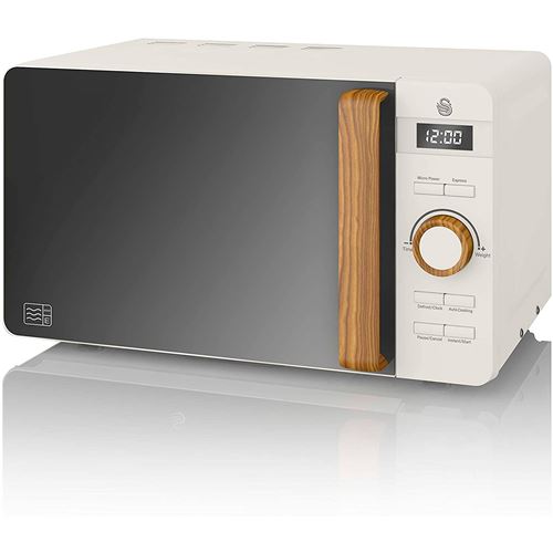 SWAN SM22036 Micro-ondes Digital 20L Design Moderne Nordic 800W Blanco