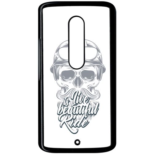 Coque Motorola X Play Life Is Beautiful Ride Tete Entiere Fond Blanc