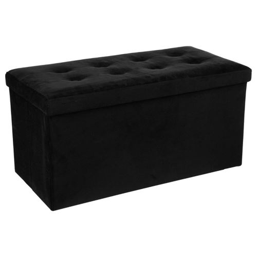 Paris Prix Noir Pouf Pliant Velours Lysandre Atmosphera