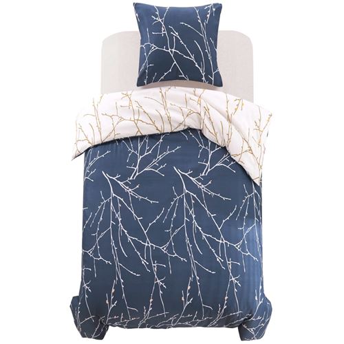 vidaXL Jeu de Housse de Couette 2 pcs Branches 155x220/80x80 cm Parure de Lit