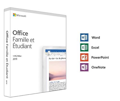Logiciel à télécharger Microsoft Office Famille et Etudiant 2019 - 1 PC ou  Mac