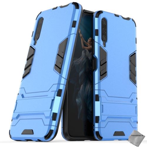 Housse etui coque rigide anti choc pour Huawei Honor 9X avec verre trempe - BLEU CLAIR