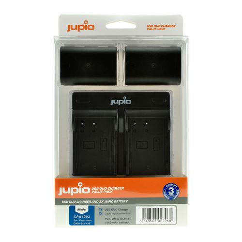 Jupio chargeur de batterie double blf19 compatible avec gh5