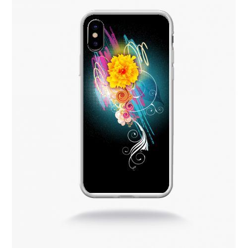 Coque flower vector designs compatible apple iphone x bord transparent