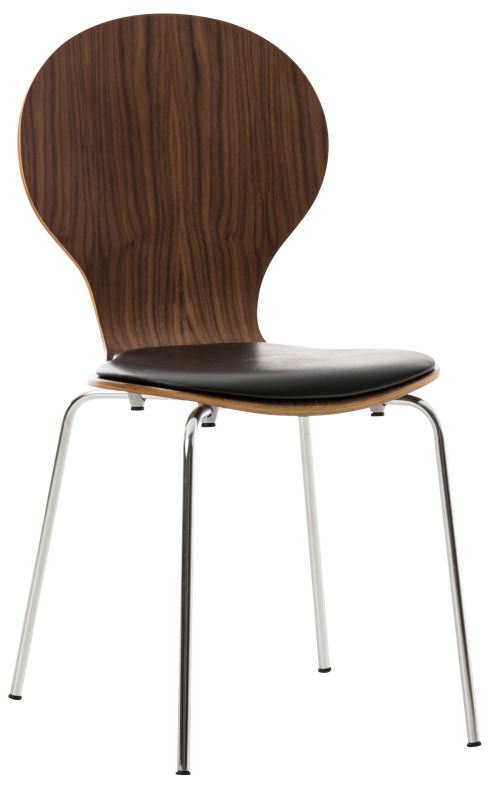 Chaise Diego en similicuir , Noyer / Noir