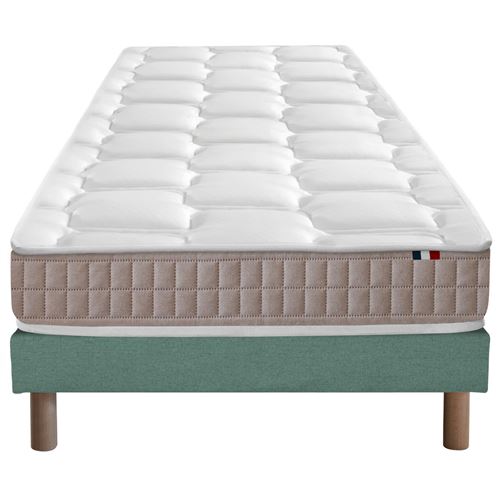 Ensemble matelas 100% latex5 zones sommier vert 80x200