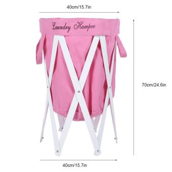 15 Sur 70 40 40cm Panier A Linge Pliable Avec Cadre En Bois Sac A Linge Sale Pour Usage Domestique Rose Paniers Achat Prix Fnac