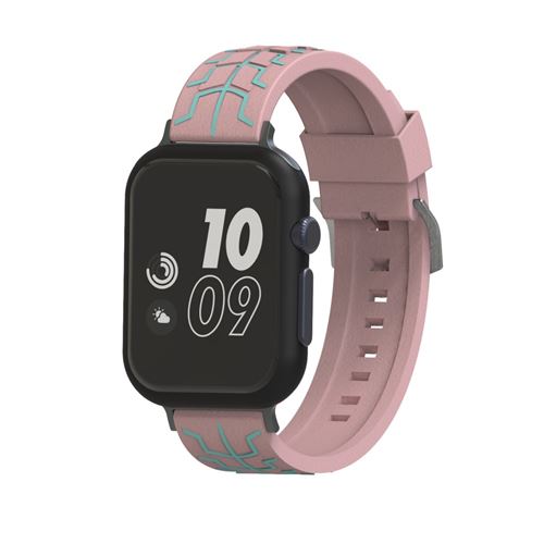 Bracelet en silicone motif d'os de poisson mou rose/cyan pour votre Apple Watch Series 4 40mm/Series 3 2 1 38mm