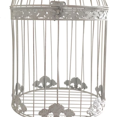 Style Ancienne Grande Cage à Oiseaux Décorative Ronde Blanc