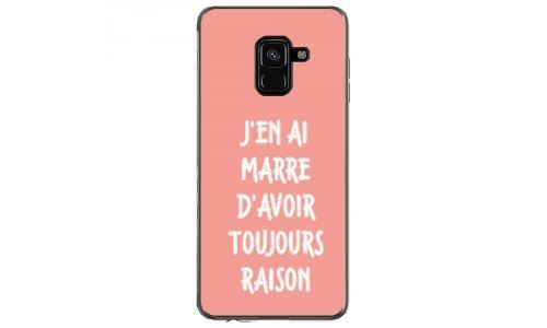 Coque souple pour Samsung Galaxy A8-Plus 2018 avec impression Motifs marre d'avoir raison rose