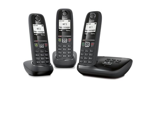 Gigaset AS470A Trio Téléphone fixe sans fil DECT/GAP Répondeur Noir