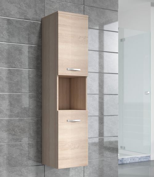 Armoire De Rangement De Montreal Hauteur 131 Cm Sonoma Brillant