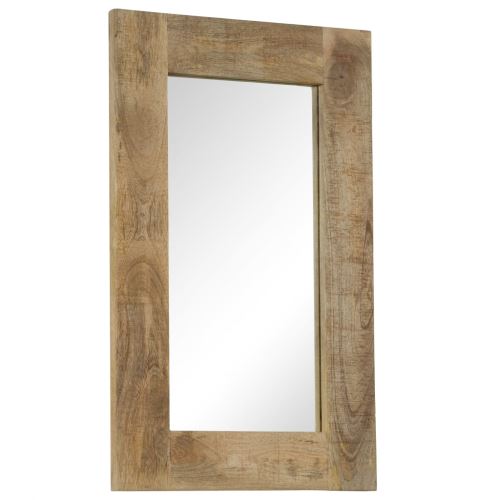 Miroir Mural Miroirs en verre + bois massif Miroir Décoration pour Salon miroir Salle de Bains Wodden miroirs 50 x 80 cm