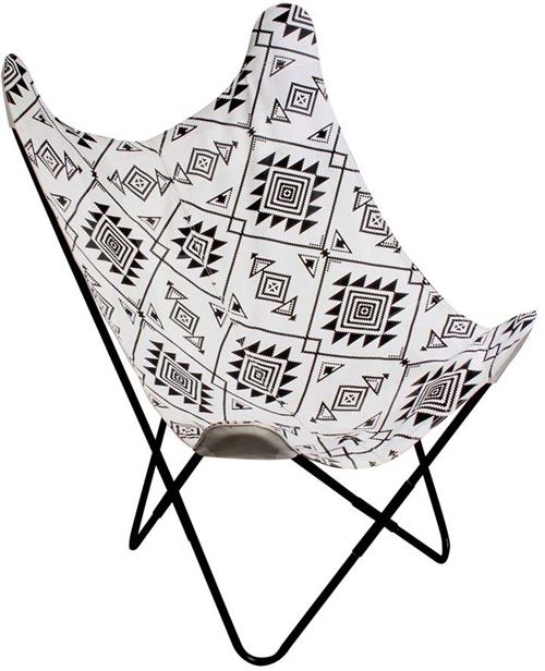 The Concept Factory - Fauteuil papillon ethnique noir et blanc