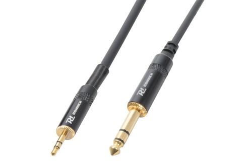 Pd Connex Câble Audio Cordon Jack 3,5 Mâle Stéréo / Jack 6,5 Mâle Stéréo - 3m - Idéal Pour Relier Votre Table De Mixage, Vos Enceintes, Guitares...