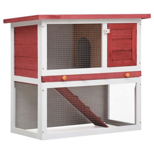 Clapier d'ext&eacute;rieur 1 porte Rouge Bois Vidaxl Rouge