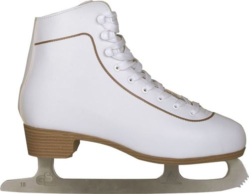 Nijdam Patins classiques en cuir pour femmes Taille 36 0043-WIT-36