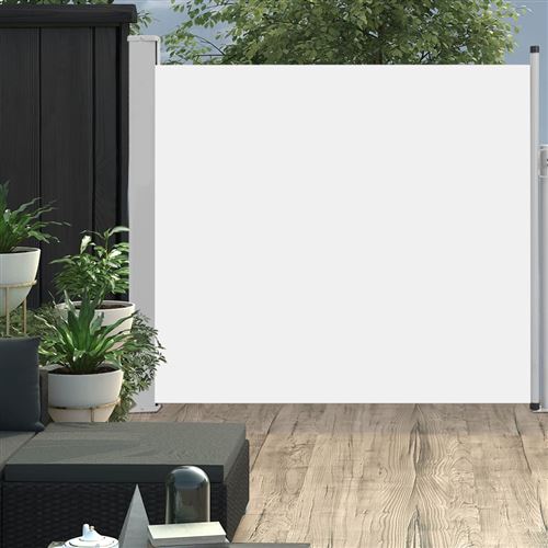 Auvent latéral rétractable de patio 170x300 cm Crème