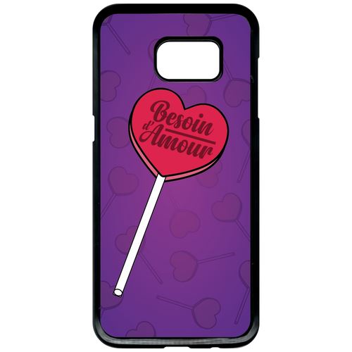 Coque Samsung Galaxy S7 Edge Besoin Damour Fond Mauve