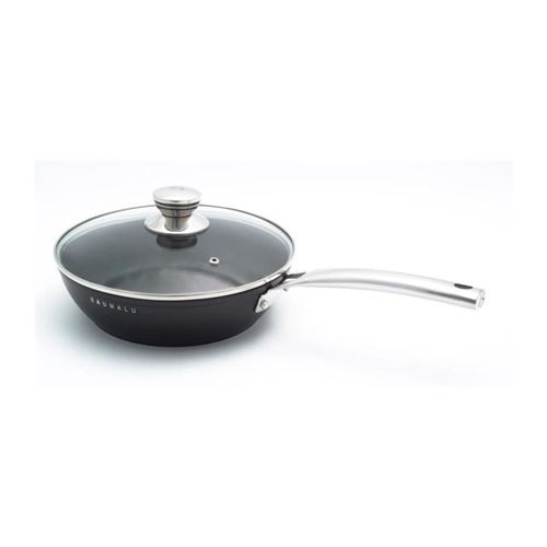 Sauteuse 24 Cm + Couvercle En Verre Black Edition