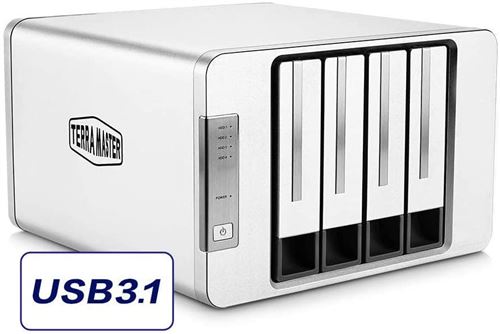 TerraMaster D4-300 Boîtier de Stockage de Disque Dur Externe sans Outil USB 3.0 de Type C remplaçable à Chaud