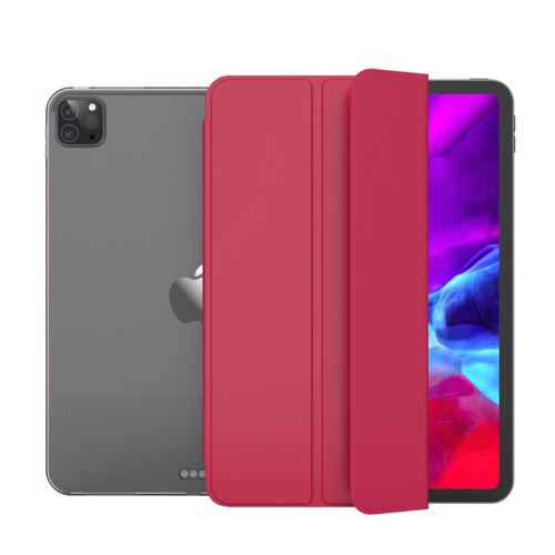 Etui en PU + TPU réveil / sommeil avec support tri-pliure rouge pour votre Apple iPad Pro 12.9 pouces (2020)