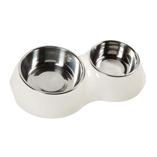 Comparer les prix de Ml et 160 ml ø 11 et ø 14 cm Gamelle double blanche- Chien ou chat