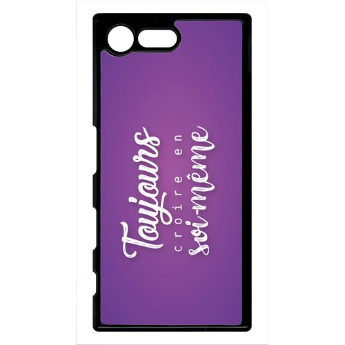 Coque xperia x compact mini toujours croire en sois meme fond mauve