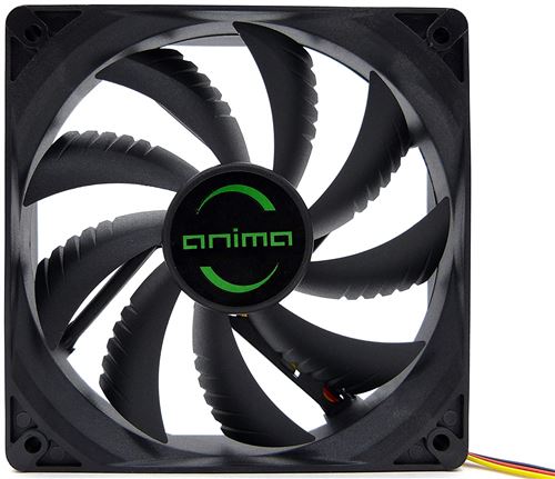 Anima AF12 - Ventilateur pour ordinateur (écologique et silencieux, 50 000 heures de fonctionnement, 12 cm, 9 lames), noir