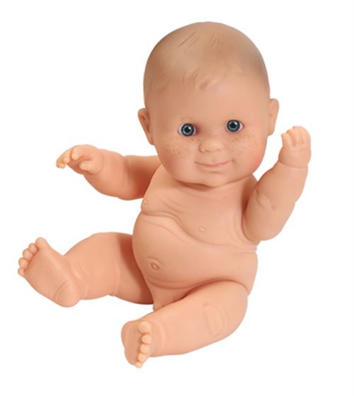 Mini bébé garçon nu bouche fermée