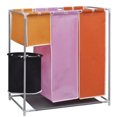 vidaXL Ensemble de 3 paniers à linge avec corbeille triage