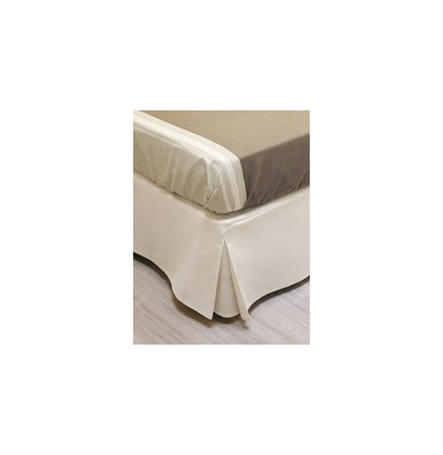 Cache sommier beige - Décoration sommier 90 x 190 cm - Linge de lit