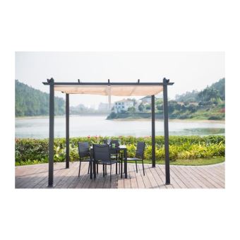 Cordoba Pergola En Aluminium 3x3 M Toile Beige Mobilier De