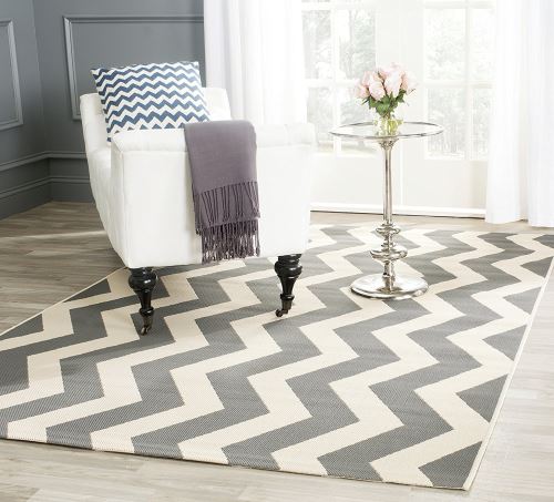 Safavieh, Tapis Extérieurs et Intérieurs, CY6245-246, Gris / Beige, 121 X 170 cm