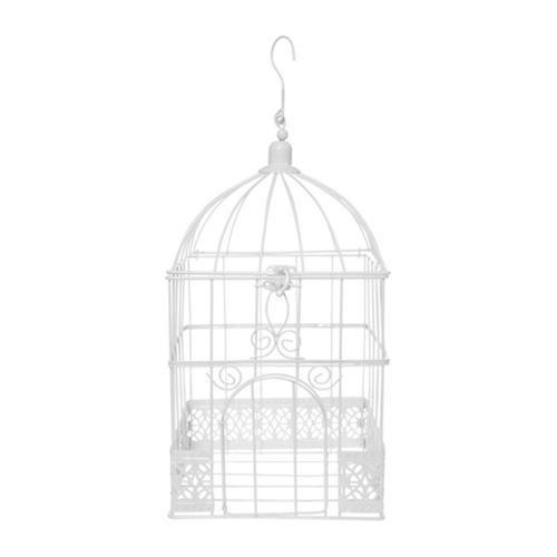 tirelire cage carrée blanche 18 x 34 cm