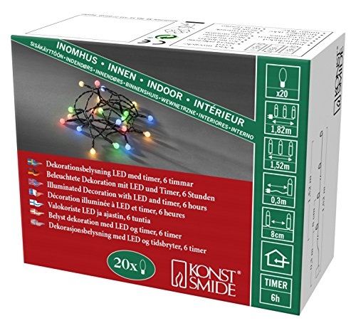 Konstsmide 1491-507 guirlande lumineuse led globe, plastique, noir