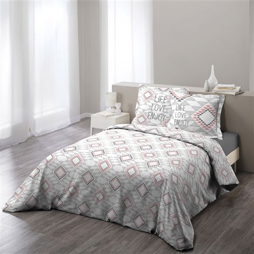 Parure 3 p. 240 x 220 cm imprime 57 fils allover folio Rose