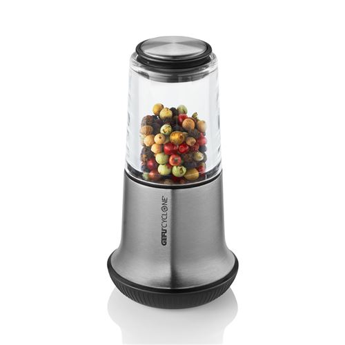  Moulin &agrave; sel ou &agrave; poivre en acier inoxydable argent H10,5cm