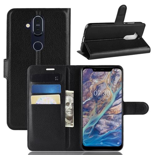 Etui en PU noir pour votre Nokia X7/7.1 Plus