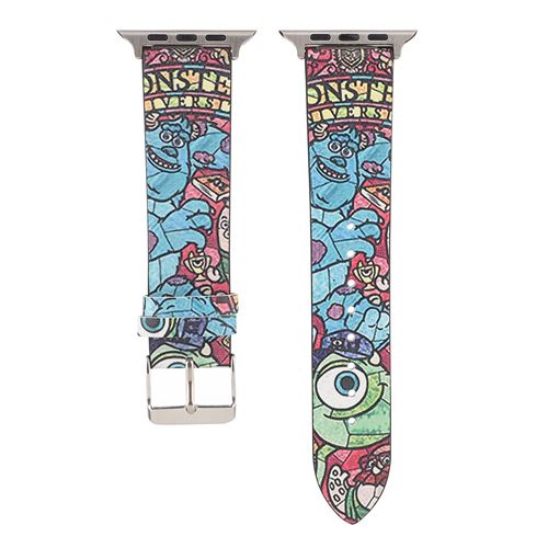  Bracelet en cuir et tissu dessins anim&eacute;s pour Apple Watch Series 6/ SE/ 5/ 4 44mm - Multicolore #1 