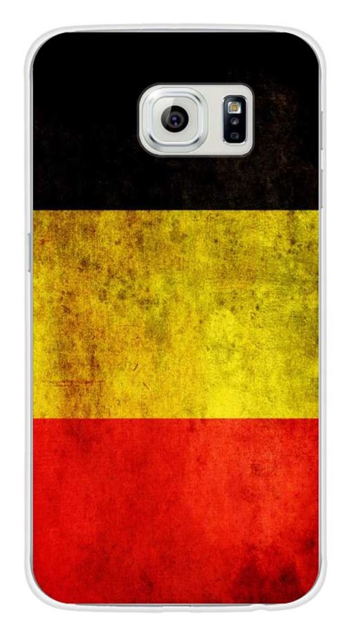 Coque en silicone imprimée compatible Samsung Galaxy S6 Drapeau Belgique