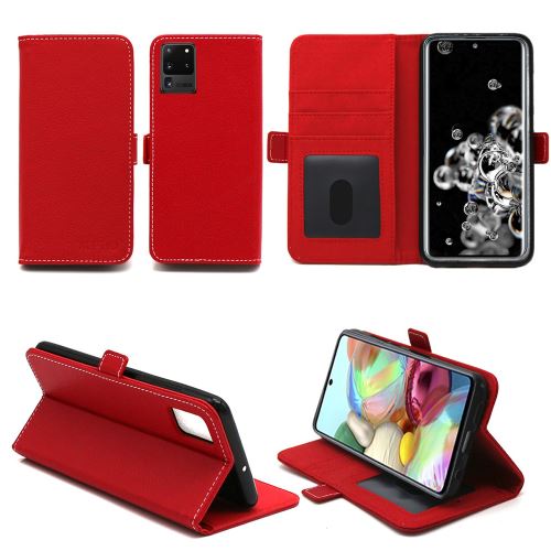 Etui rouge pour Samsung Galaxy S20 ULTRA Protection Housse Portefeuille à Rabat avec Porte Cartes